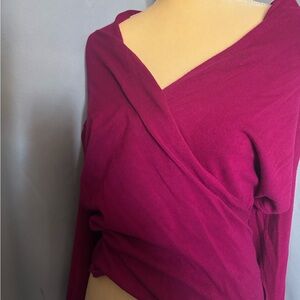 New York & Company Magenta Knit Top